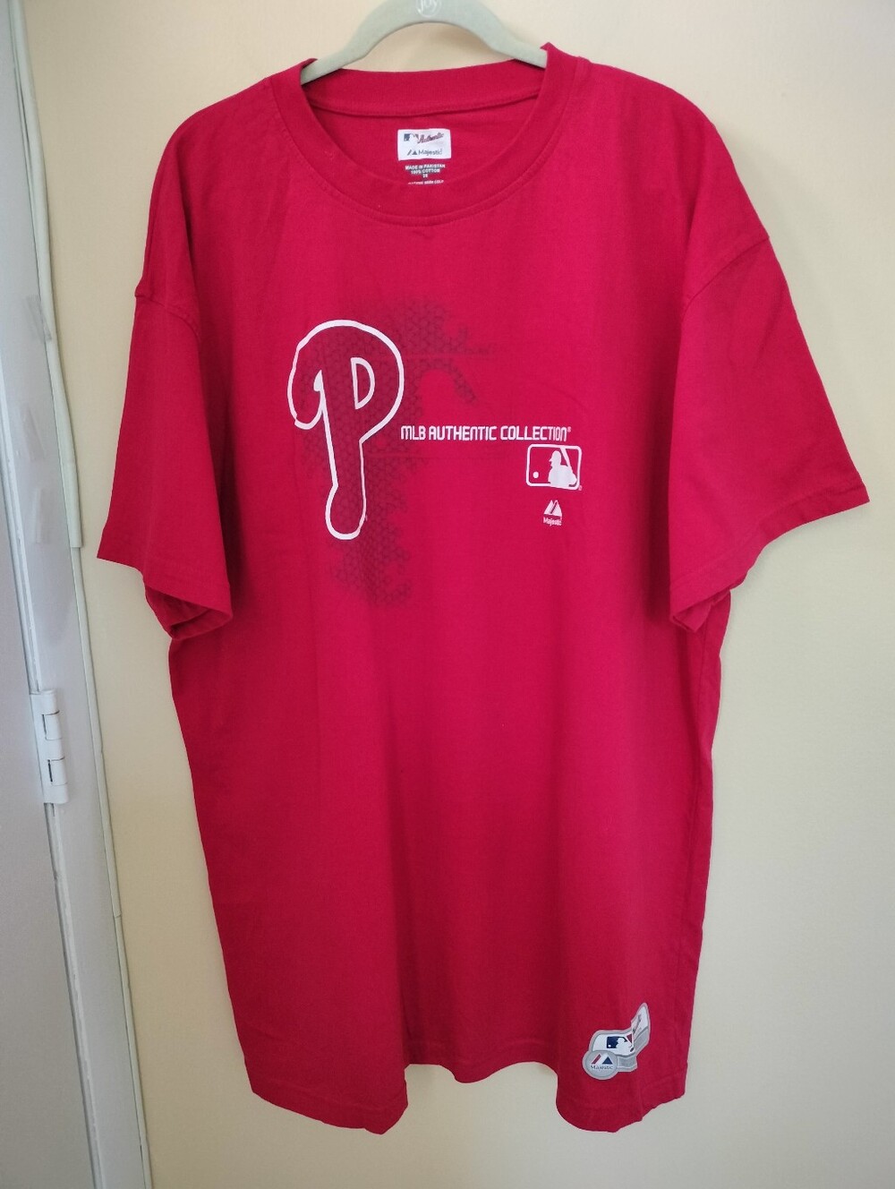 Majestic Red MLB Authentic Men's Philadelphia Phillies Tee T-shirt 3X Baseball